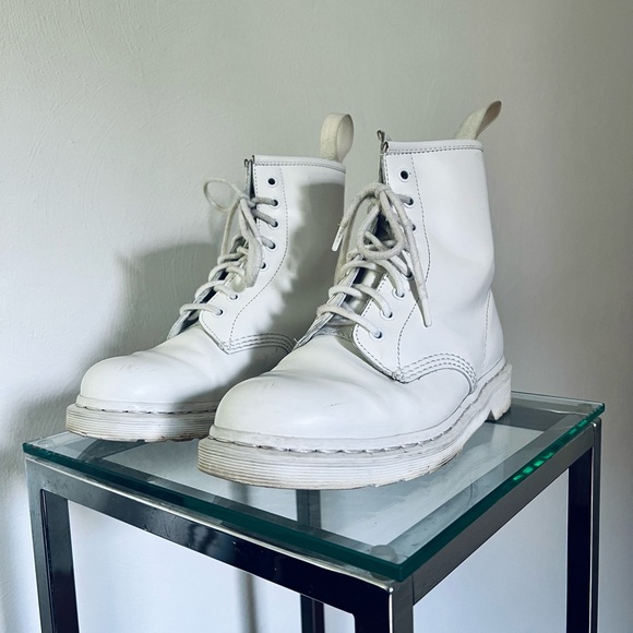All White Doc Marten Boots - Picture 2 of 7